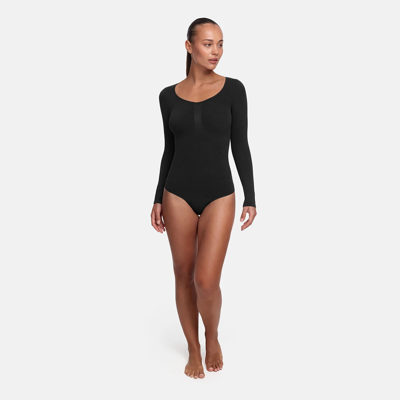 Bodysuit Sculpting Shapewear Longsleeve mit String
