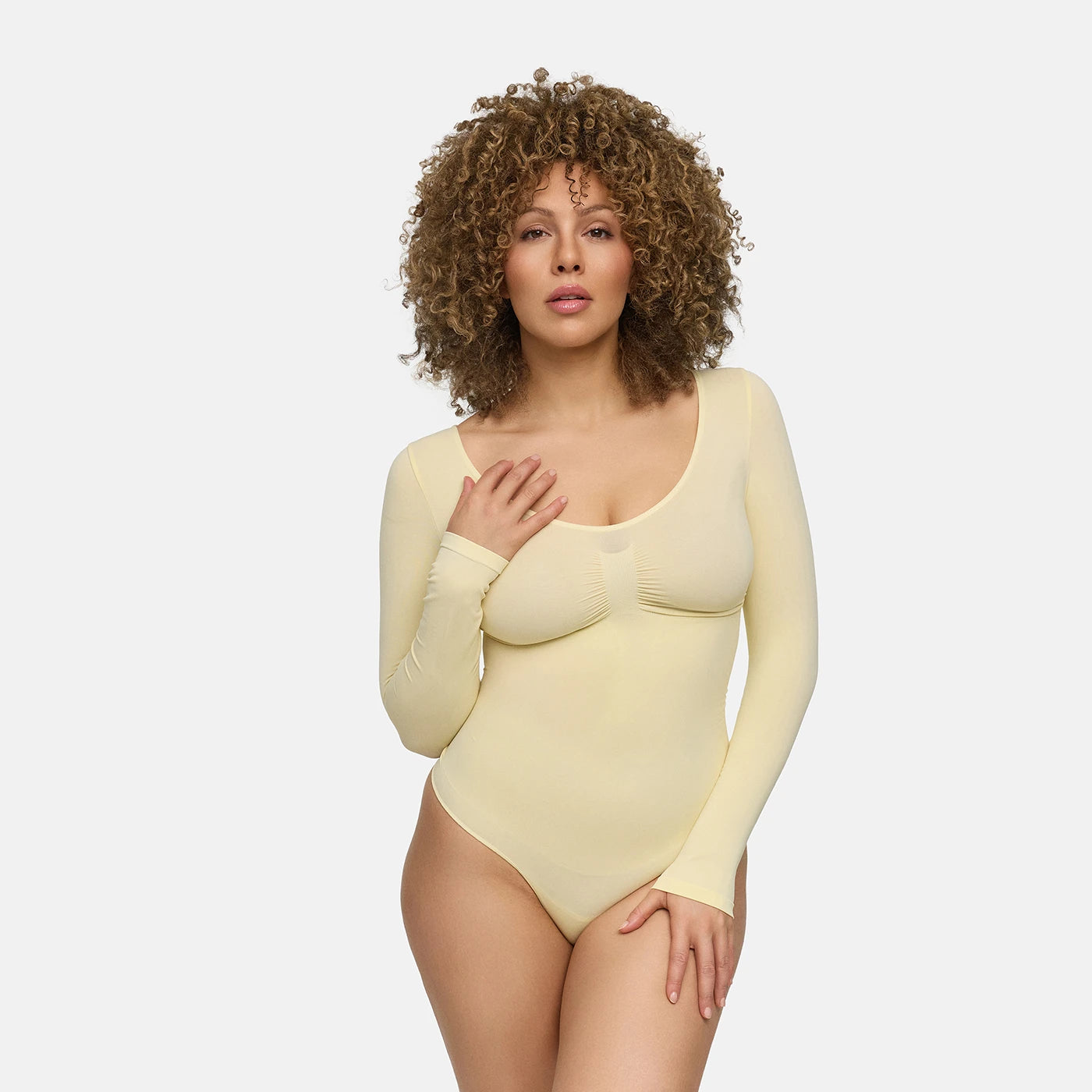Bodysuit Sculpting Shapewear Longsleeve mit String