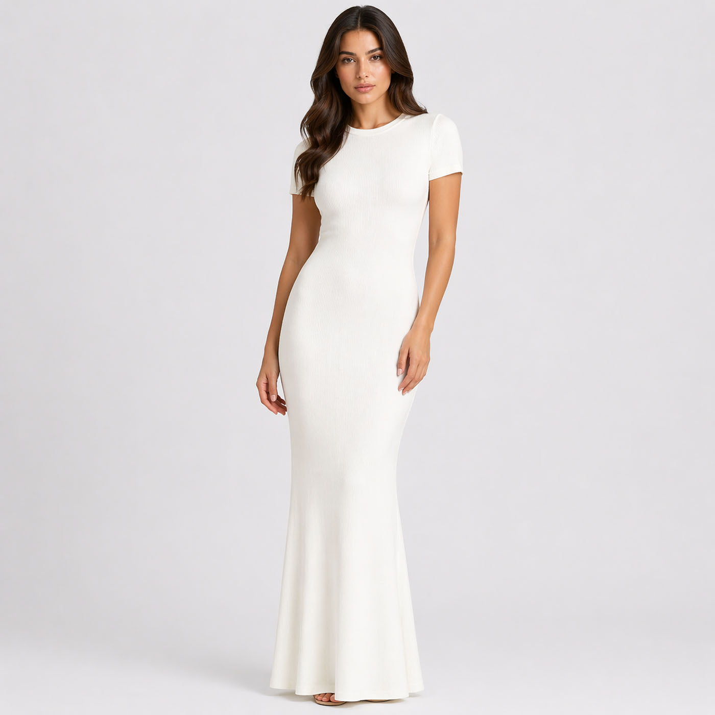 Ribbed T-shirt maxi dress