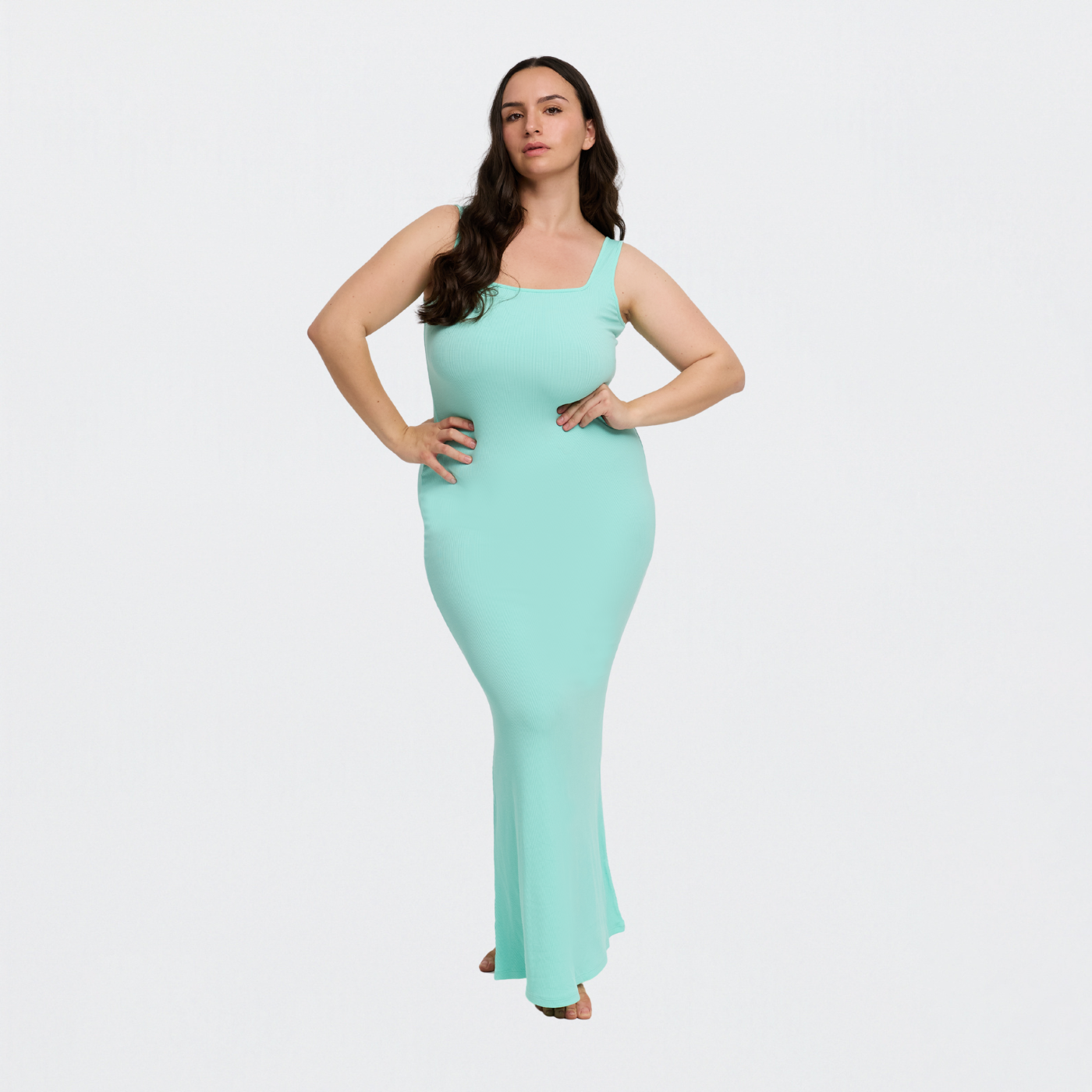 Ribbed tank top maxi dress