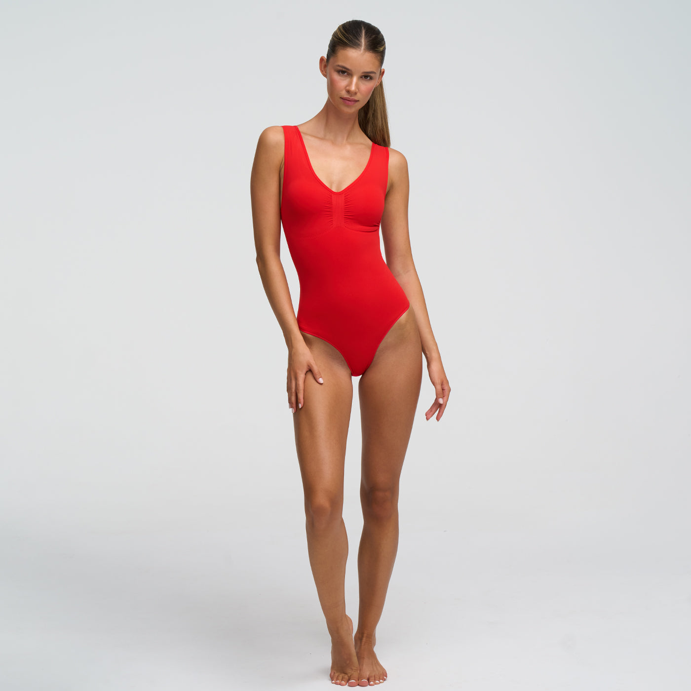 Tank bodysuit sculpting shapewear with briefs