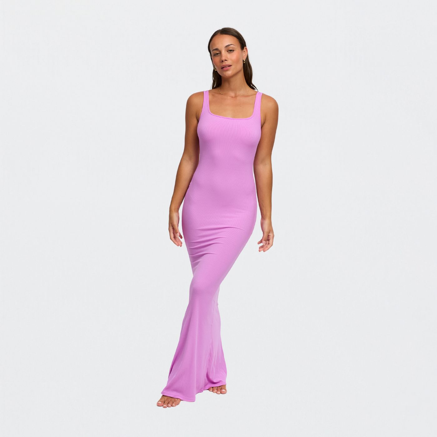 Ribbed tank top maxi dress