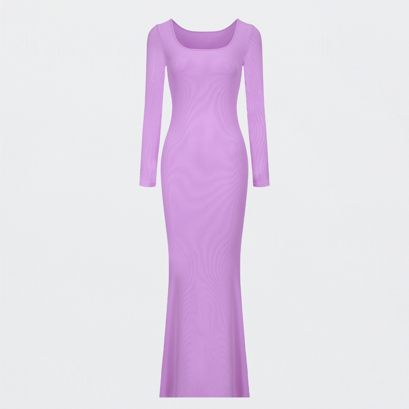 Maxi-robe à manches longues ribbed - Outlet