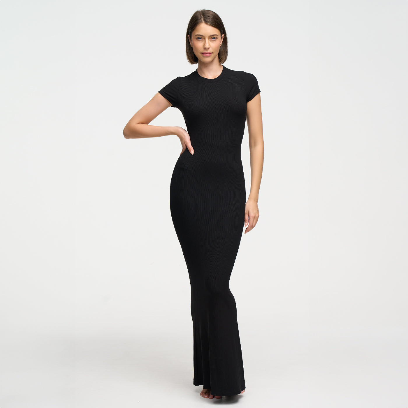 Maxi abito in T-shirt a coste