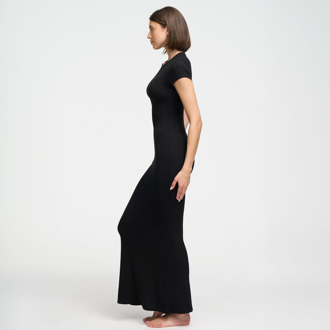 Maxi abito in T-shirt a coste