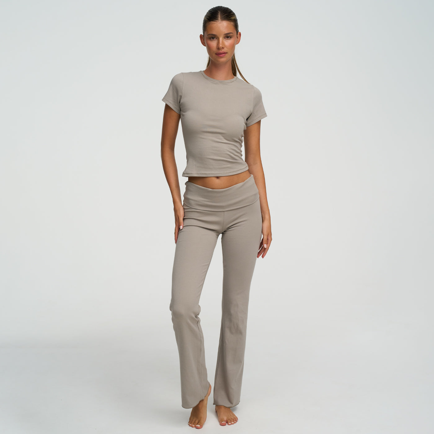 Leggings bootcut svasati in cotone