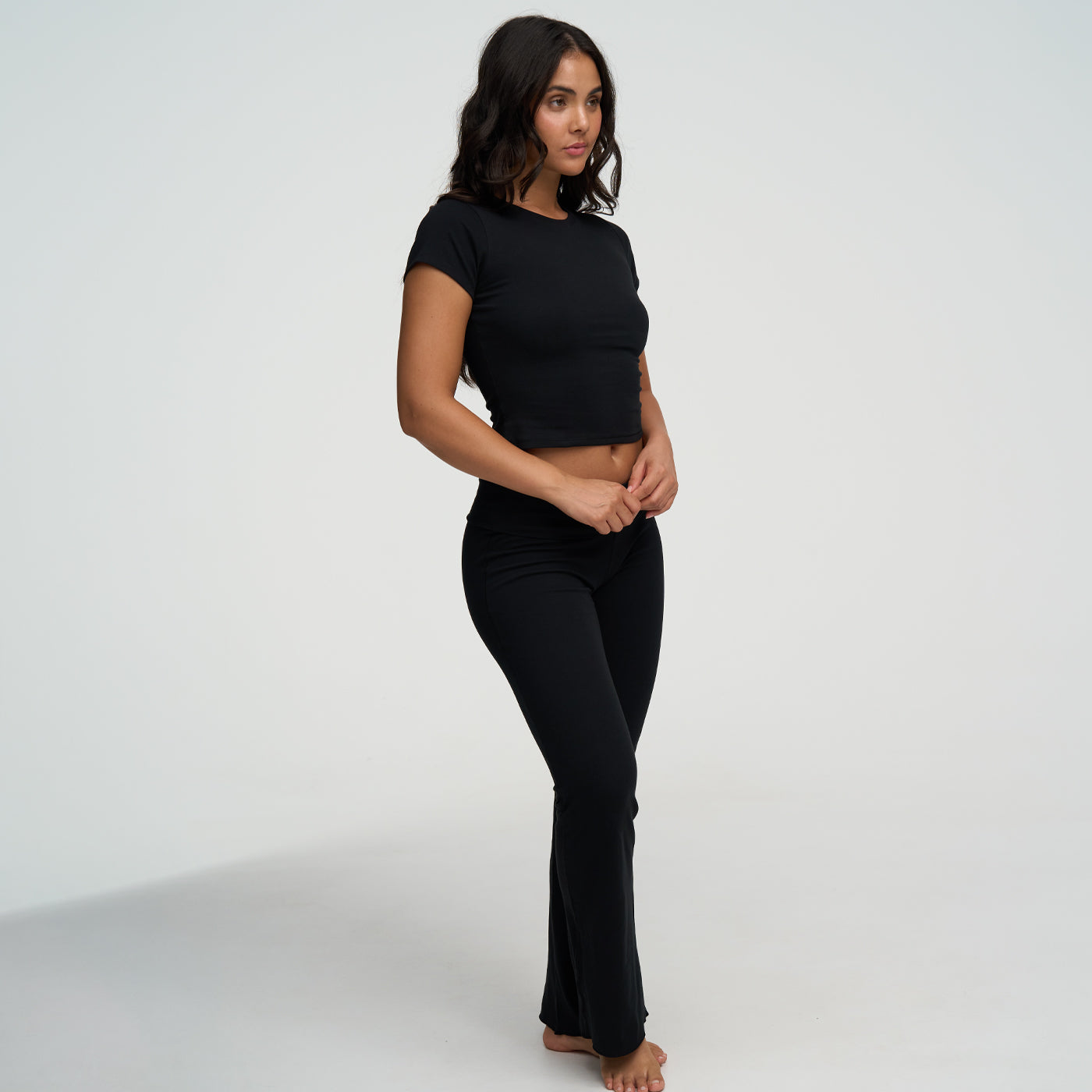 Leggings bootcut svasati in cotone