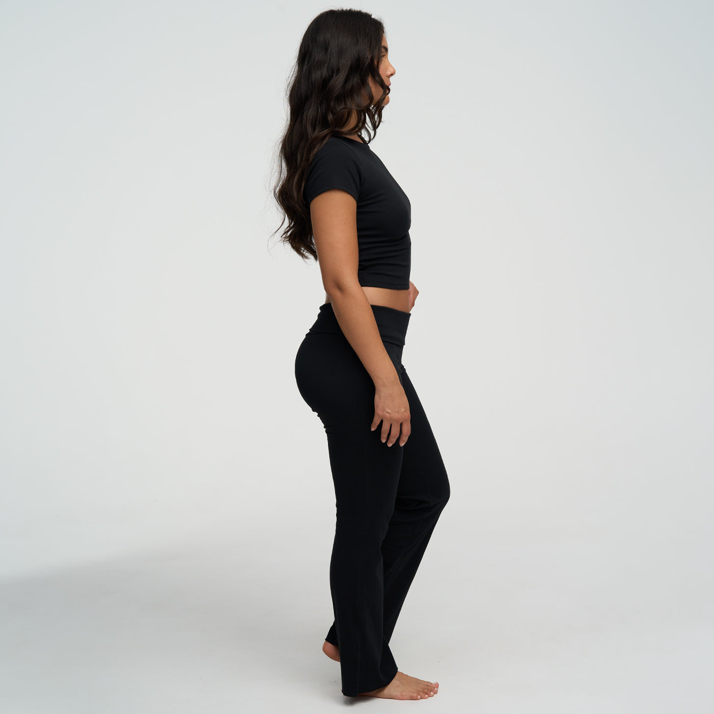 Leggings bootcut svasati in cotone