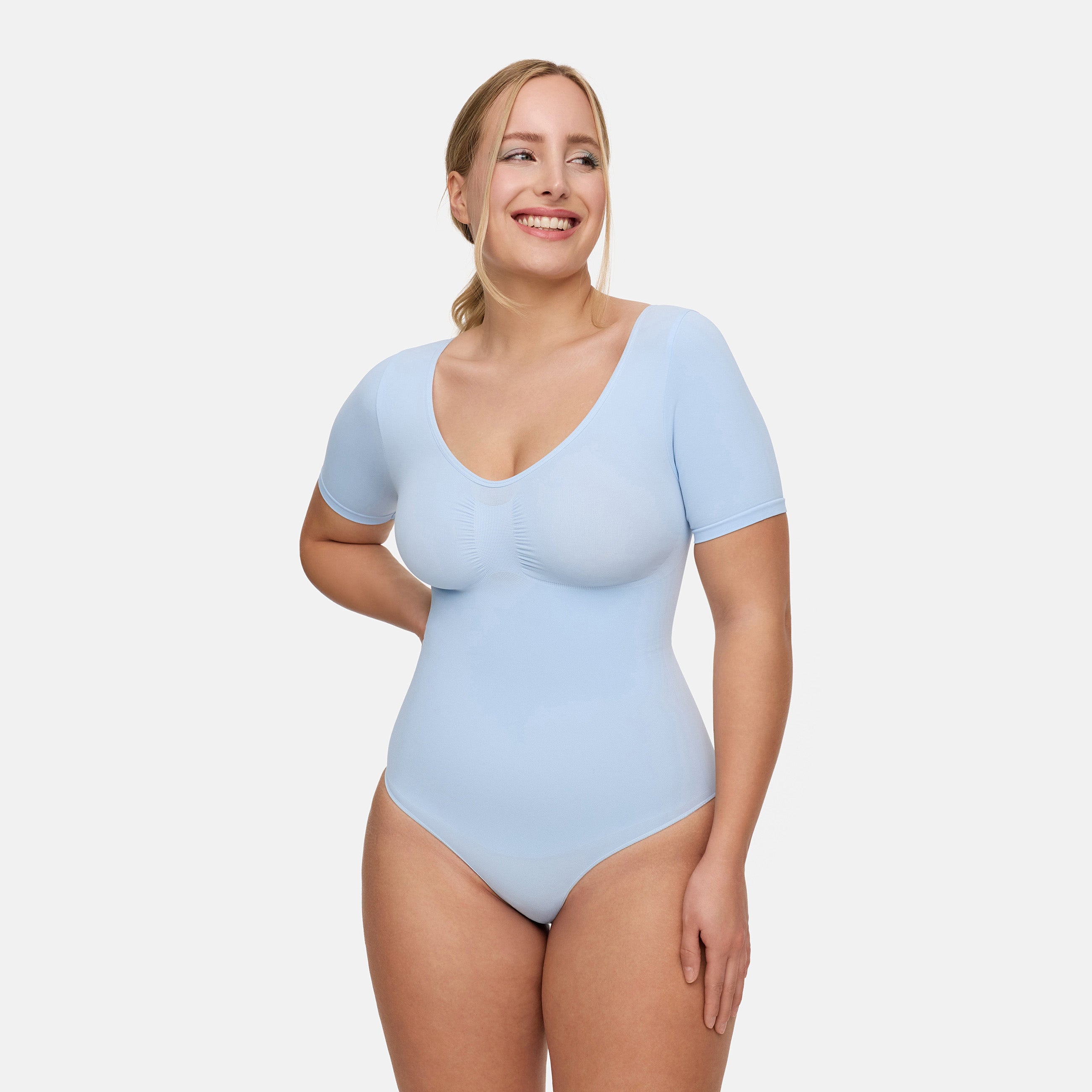 T-shirt bodysuit beeldhouwende shapewear met koord - Outlet