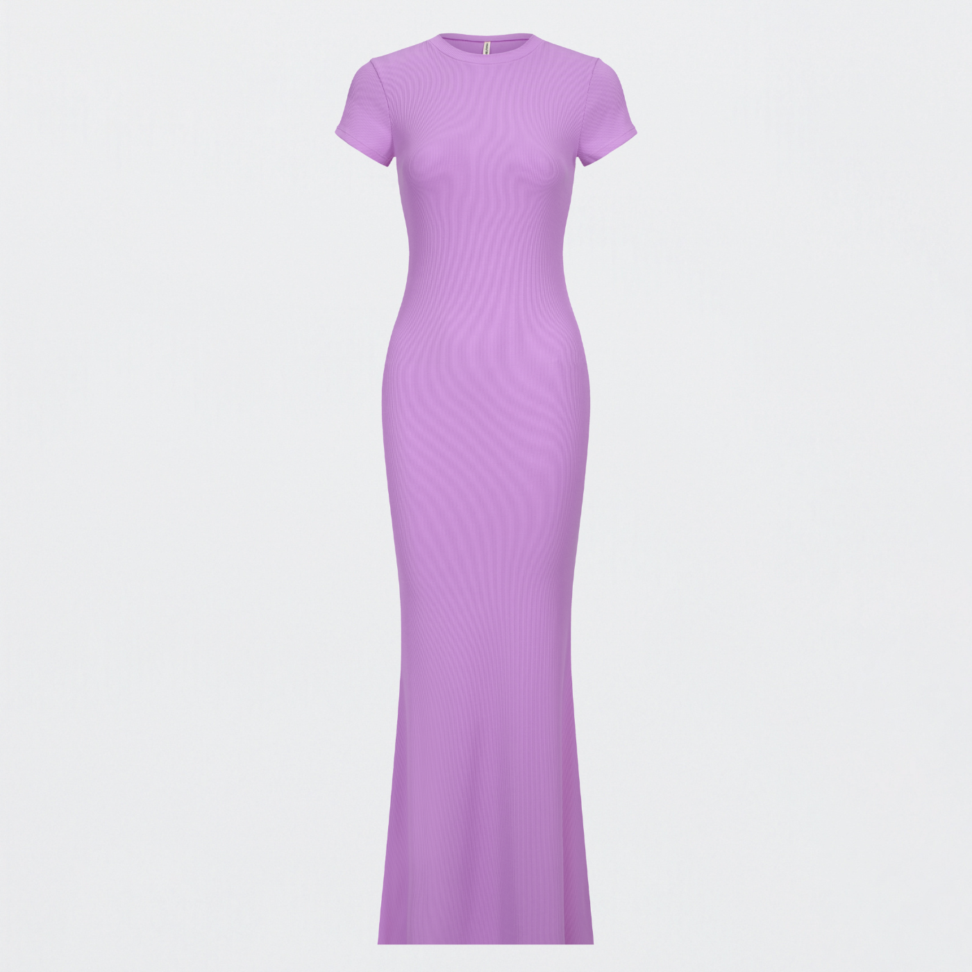 Geribde T-shirt maxi-jurk