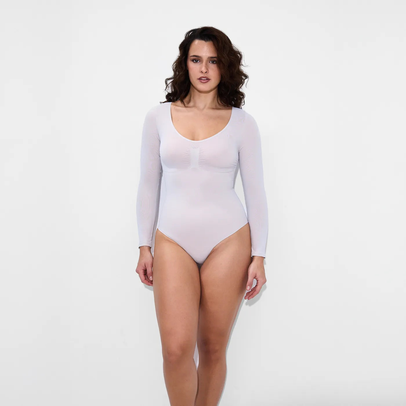 Bodysuit Şekillendirici Shapewear külotlu uzun kollu
