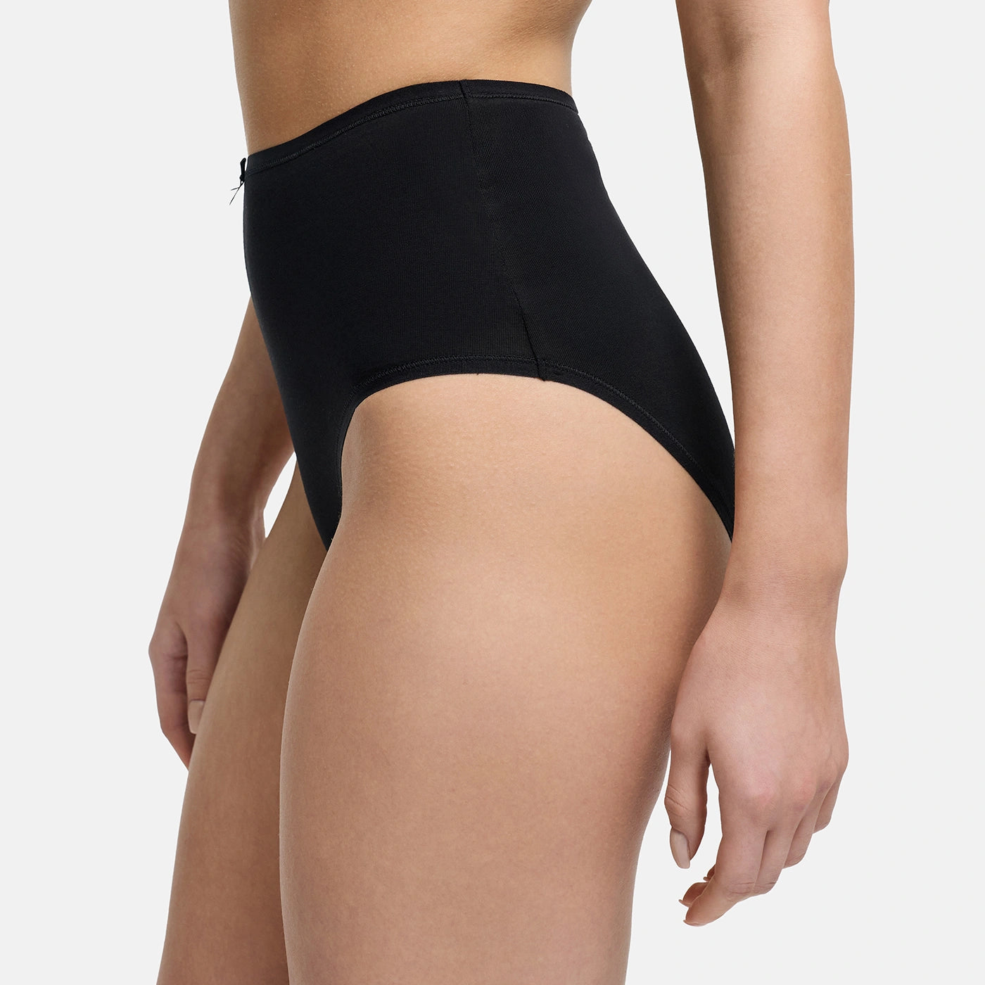 سروال قصير قطني عالي الخصر