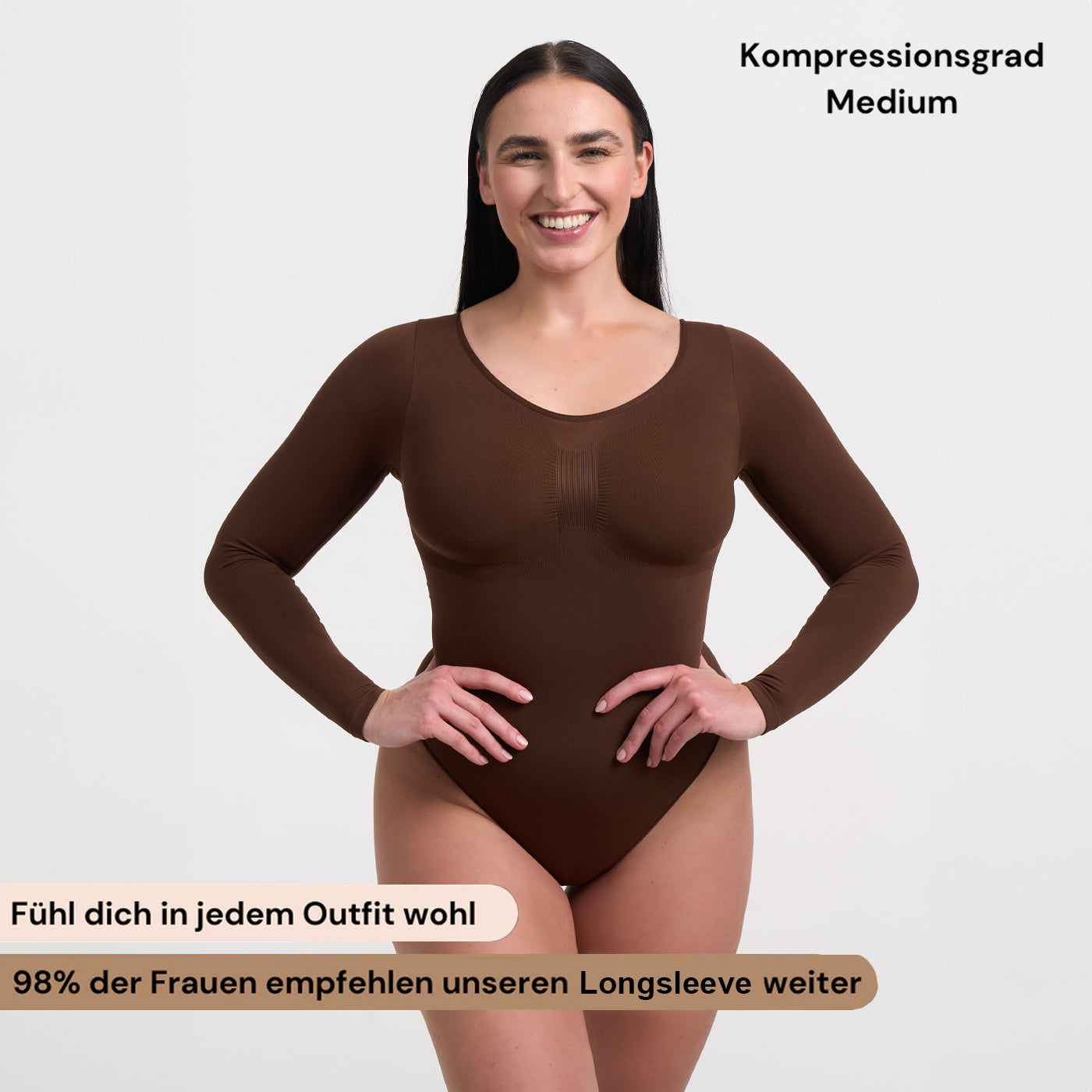 Body Sculpting Shapewear met lange mouwen en slip - Secret Sale