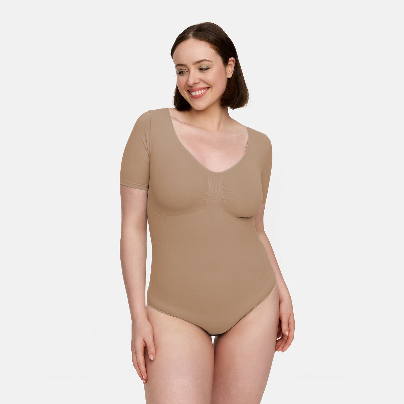 T-Shirt Bodysuit Sculpting Shapewear mit String