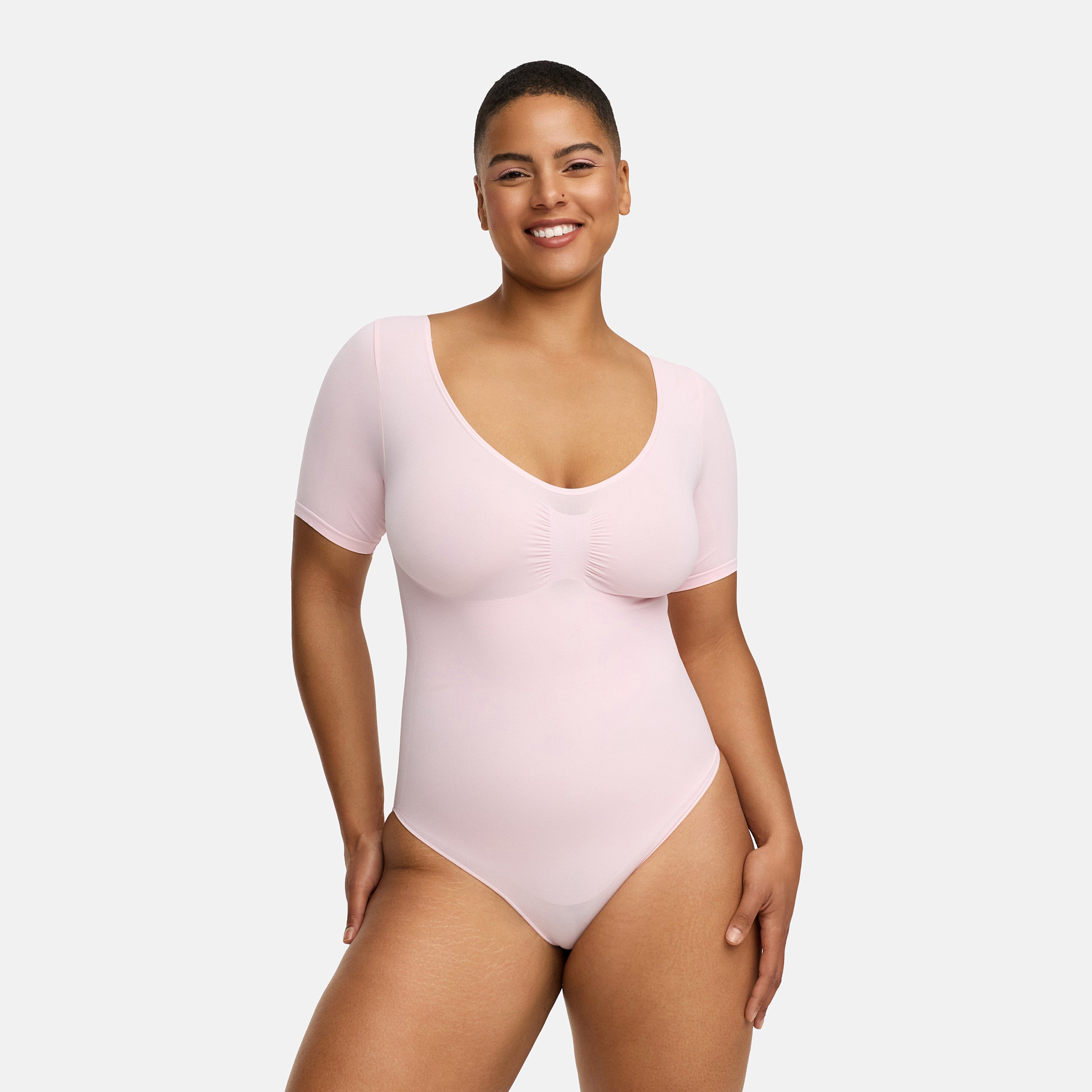 T-Shirt Bodysuit Sculpting Shapewear mit String