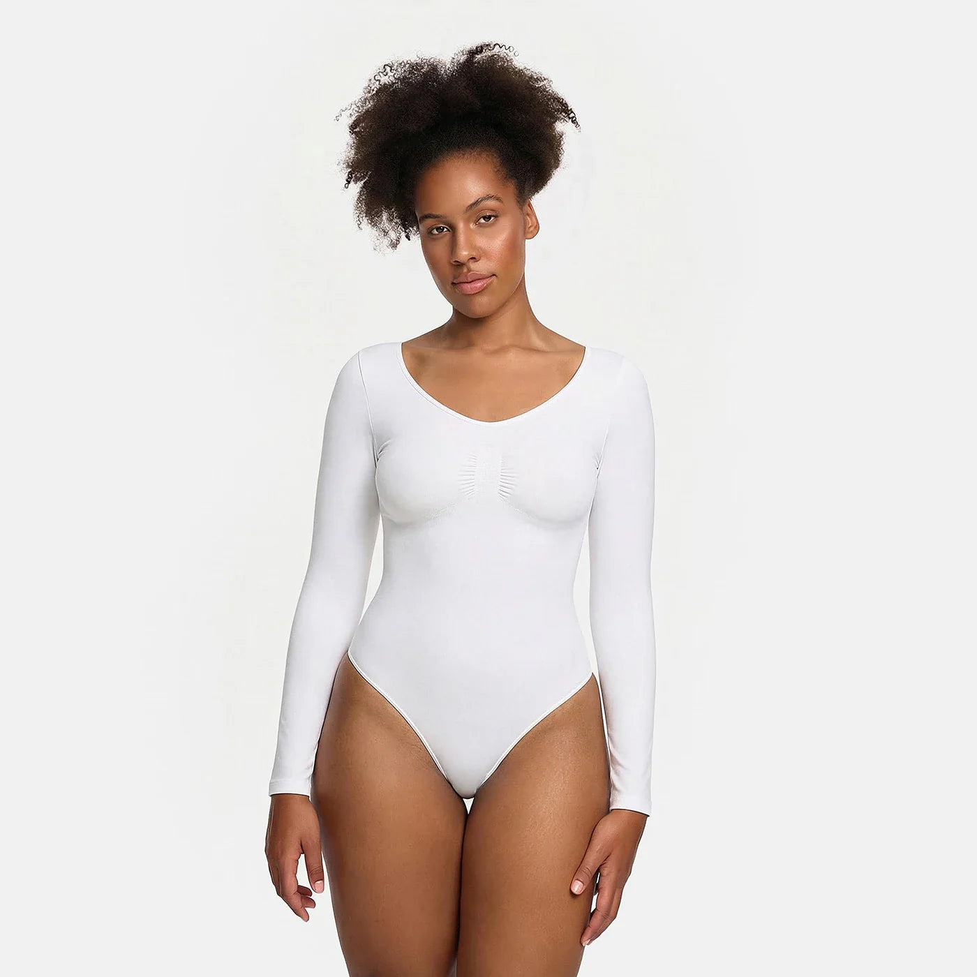 Slip Detaylı Şekillendirici Uzun Kollu Body Shapewear