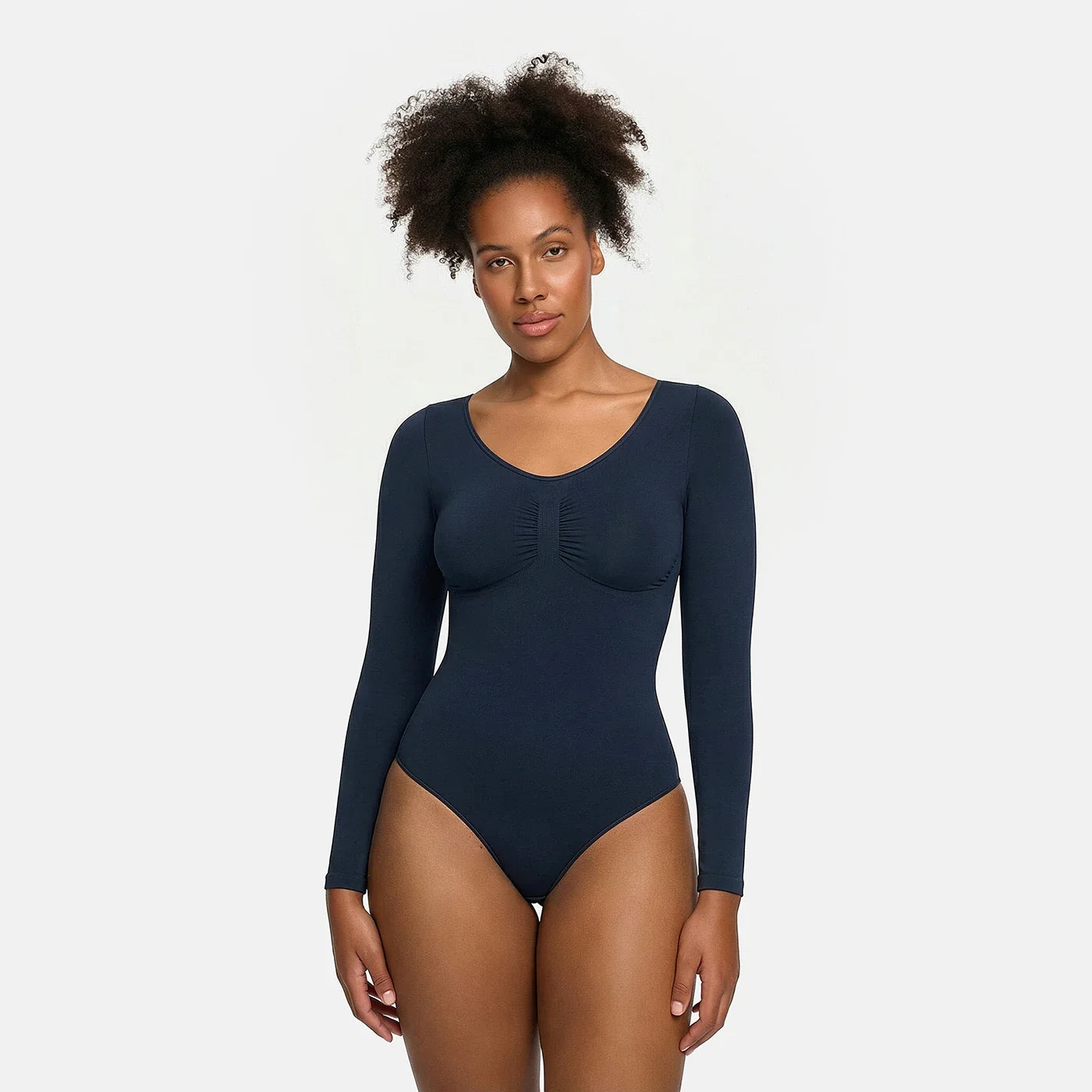 Slip Detaylı Şekillendirici Uzun Kollu Body Shapewear