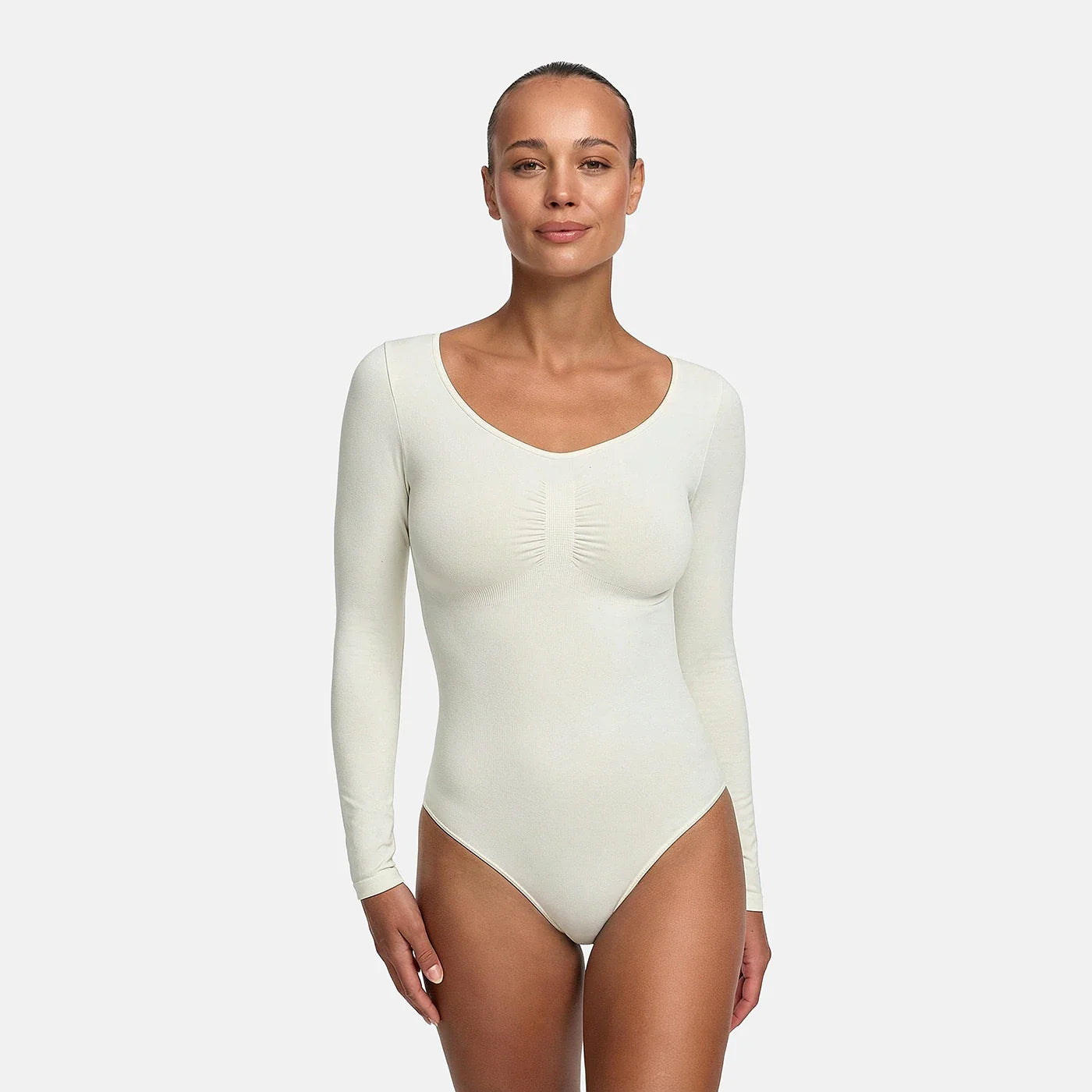 Slip Detaylı Şekillendirici Uzun Kollu Body Shapewear