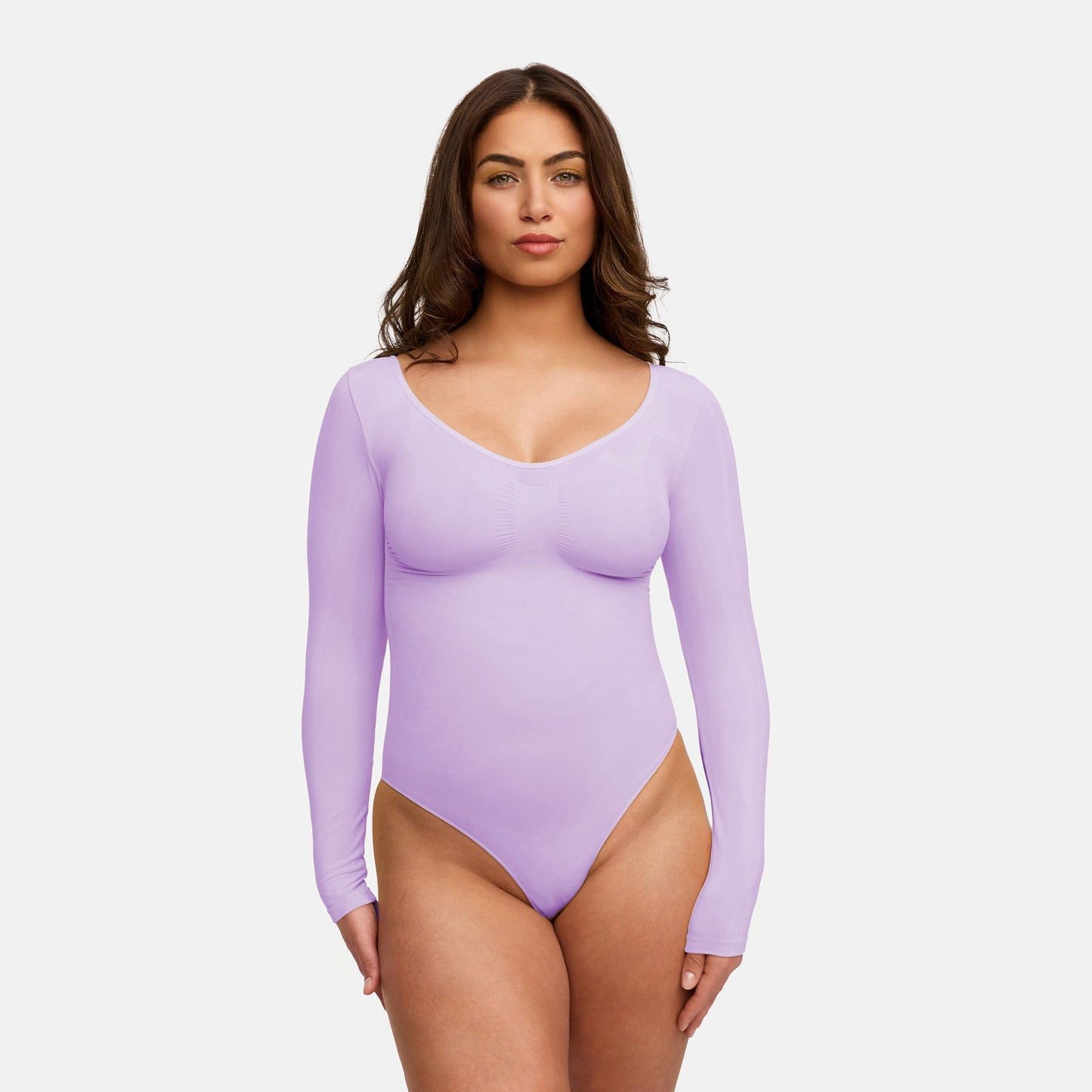 Slip Detaylı Şekillendirici Uzun Kollu Body Shapewear