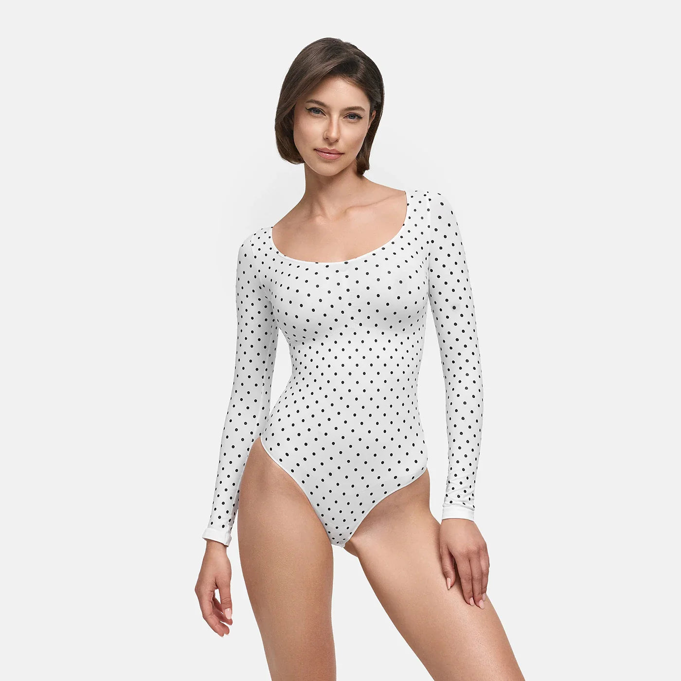 Slip Detaylı Şekillendirici Uzun Kollu Body Shapewear