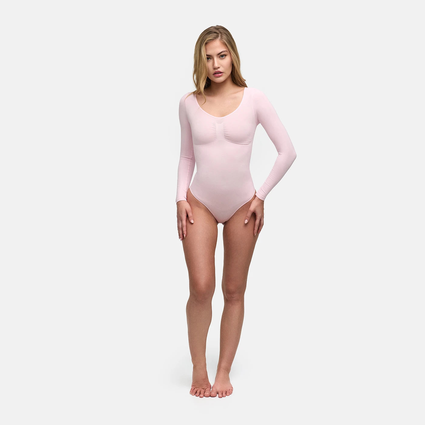 Slip Detaylı Şekillendirici Uzun Kollu Body Shapewear