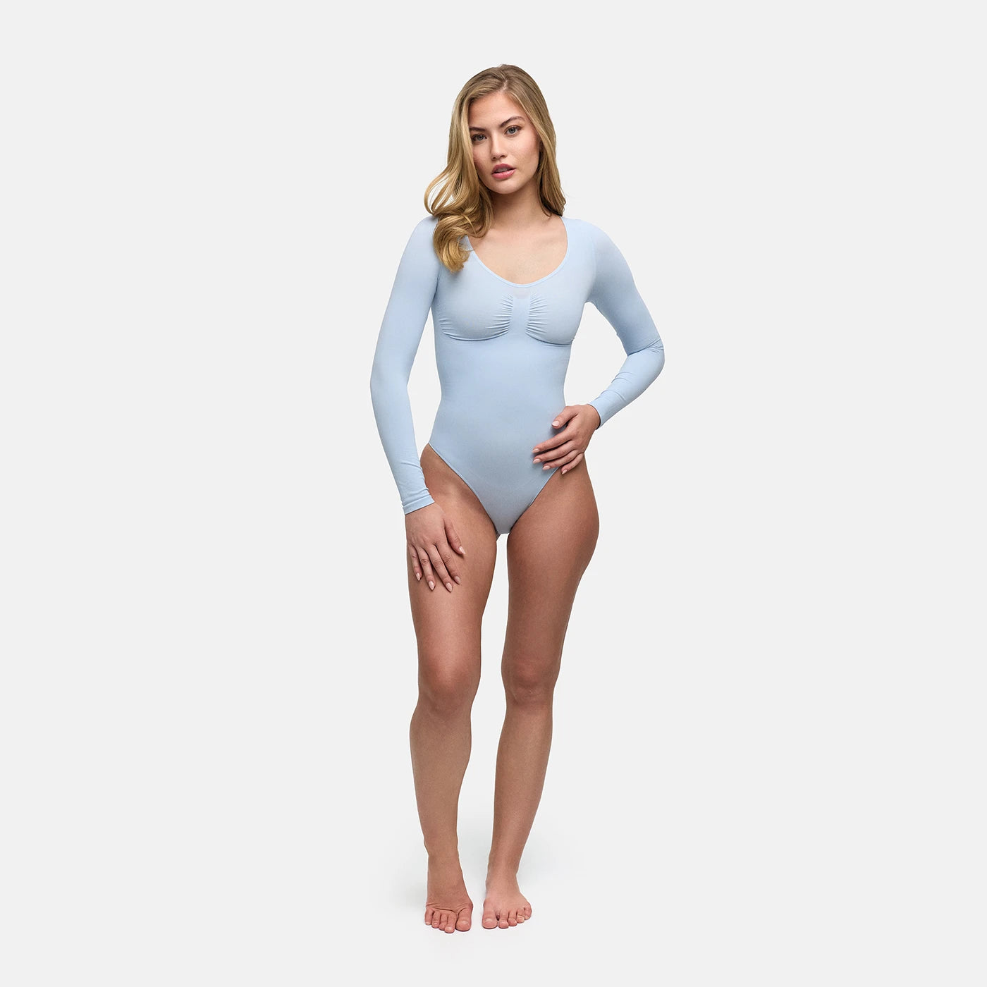 Slip Detaylı Şekillendirici Uzun Kollu Body Shapewear