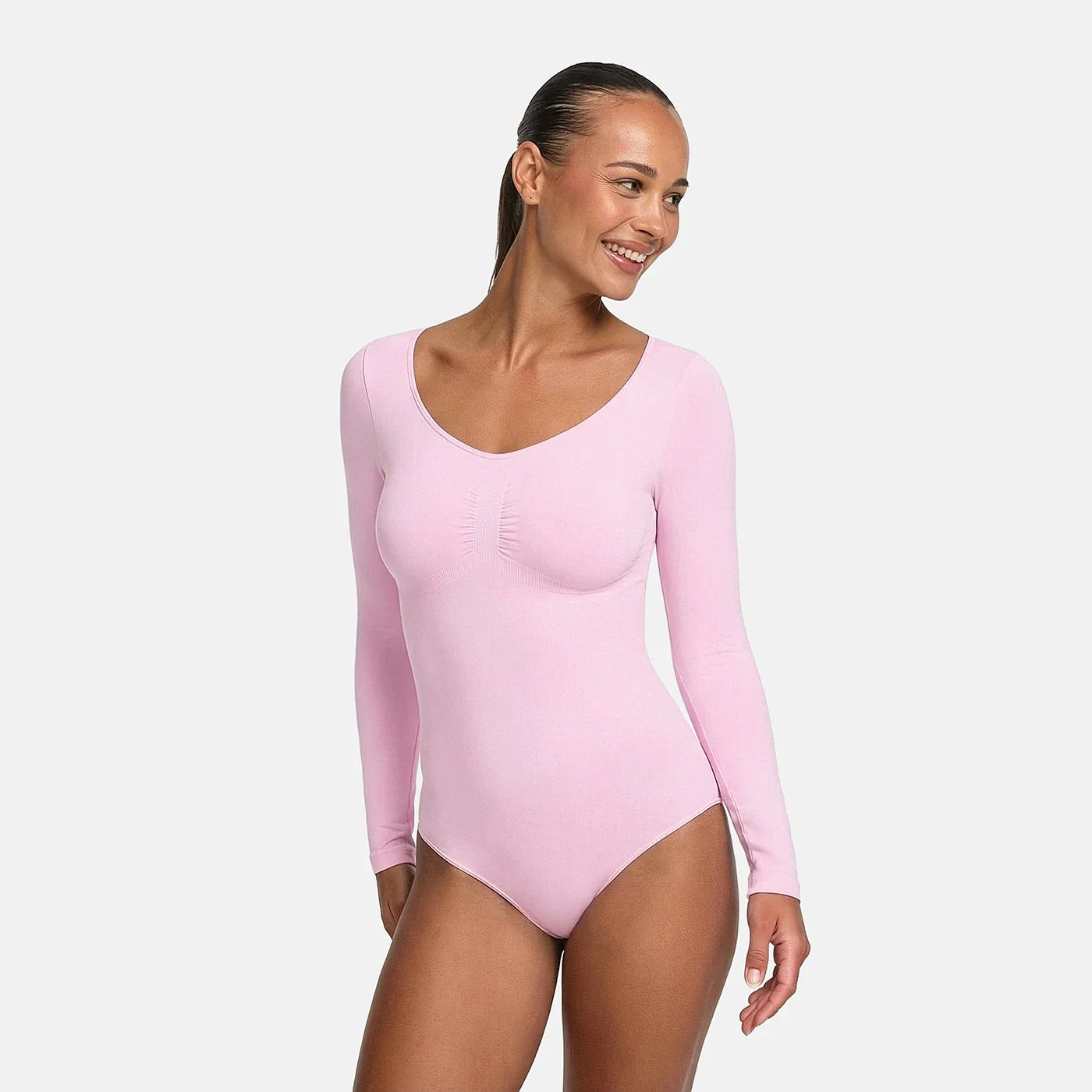 Slip Detaylı Şekillendirici Uzun Kollu Body Shapewear