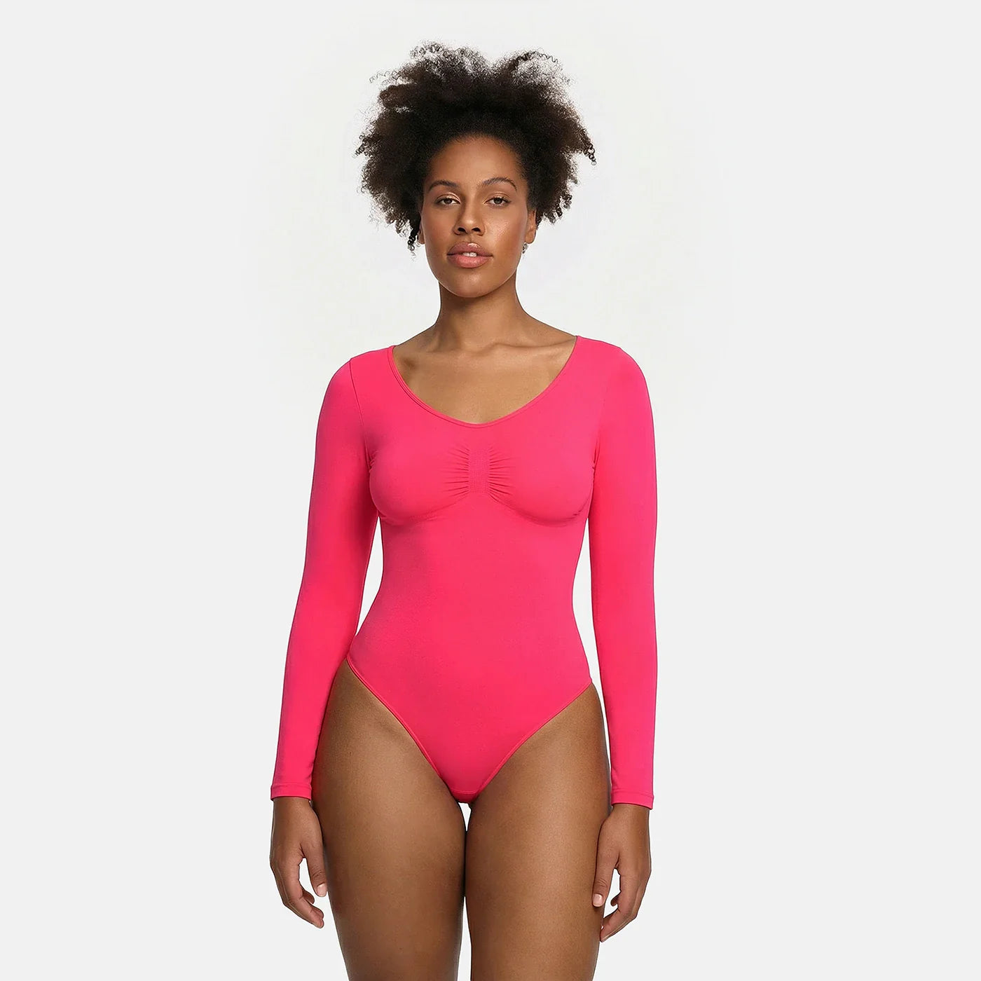 Slip Detaylı Şekillendirici Uzun Kollu Body Shapewear