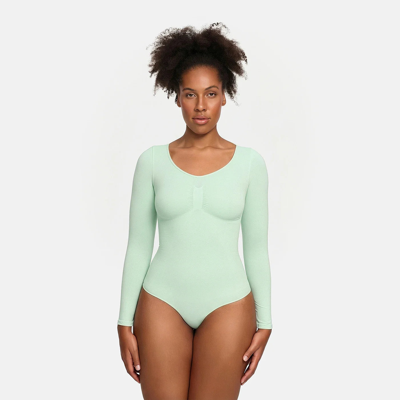 Slip Detaylı Şekillendirici Uzun Kollu Body Shapewear