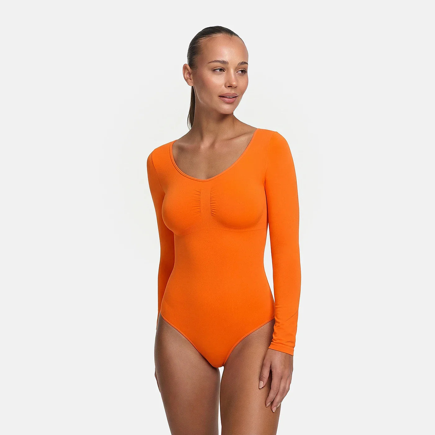 Slip Detaylı Şekillendirici Uzun Kollu Body Shapewear