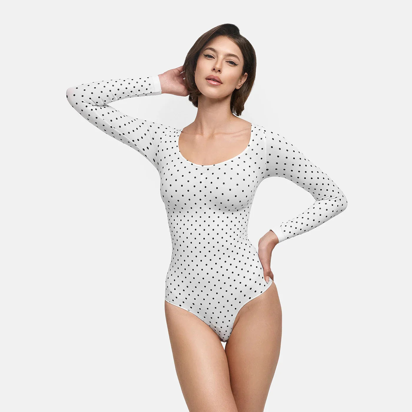 Bodysuit Sculpting Shapewear Longsleeve mit String - Flash Sale
