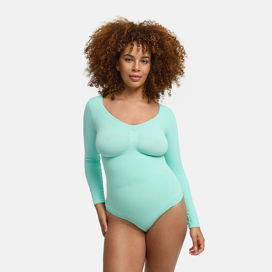 Body sculptant gainant à manches longues avec string