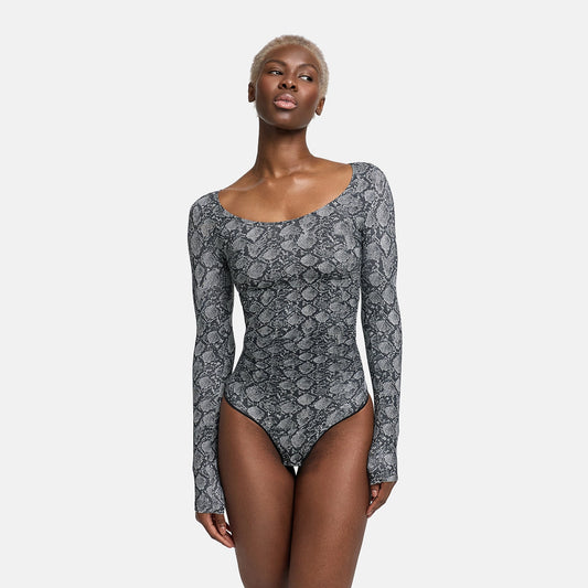 Bodysuit Sculpting Shapewear Longsleeve mit String