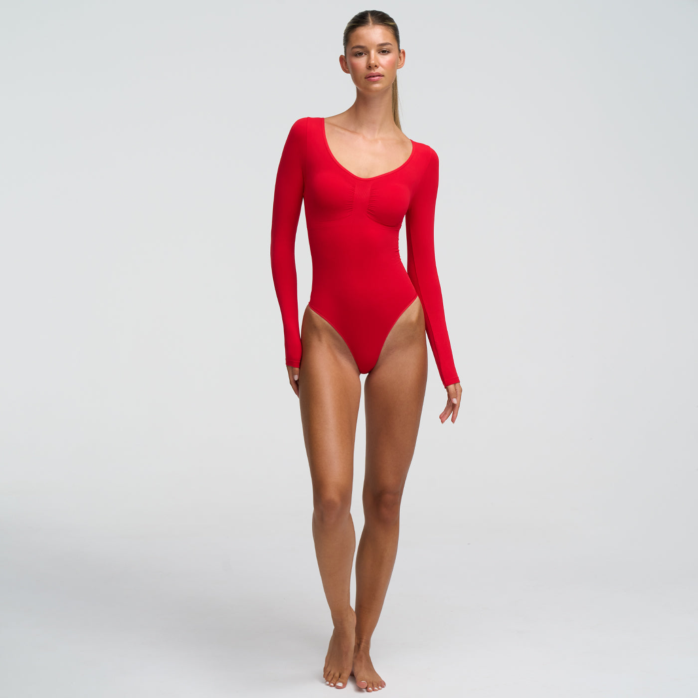 Bodysuit Sculpting Shapewear Longsleeve mit String