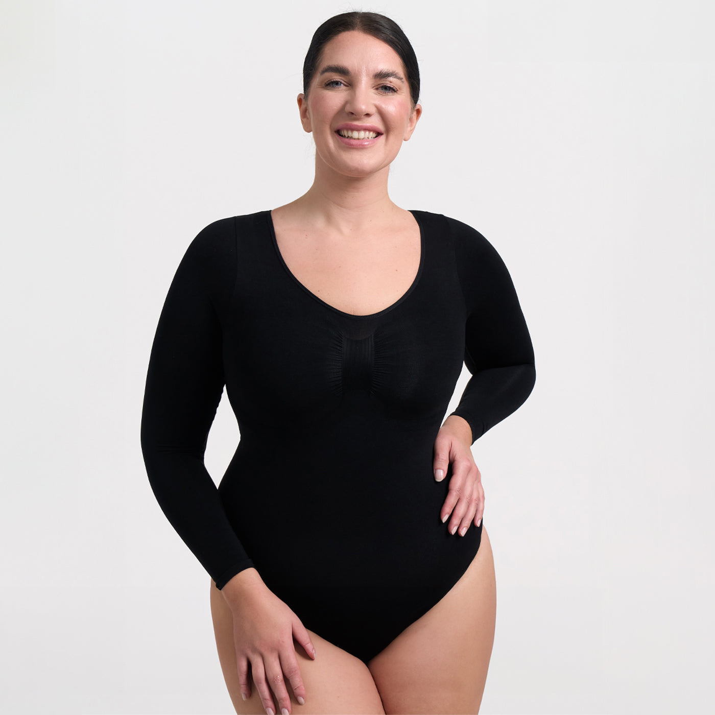 Bodysuit Sculpting Shapewear Longsleeve mit String