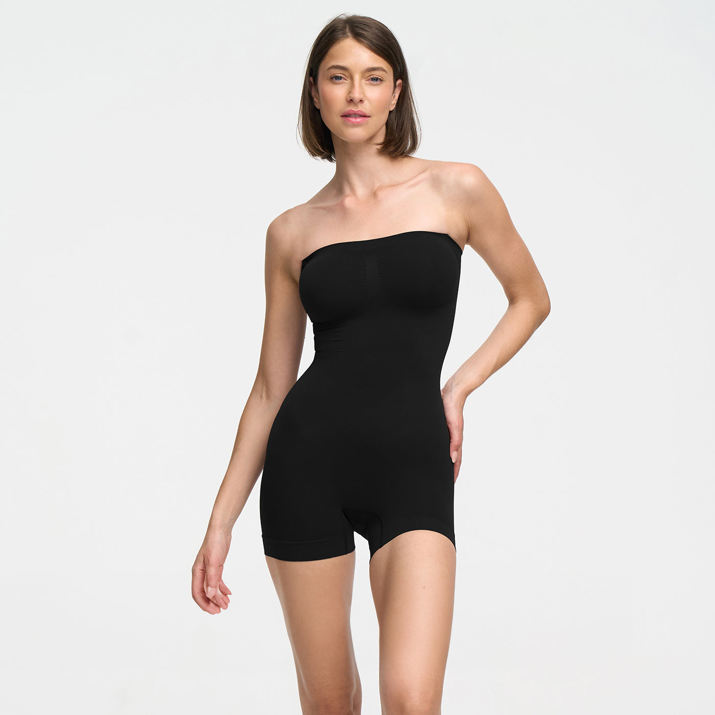 Trägerloser Bodysuit Sculpting Shapewear mit Shorts