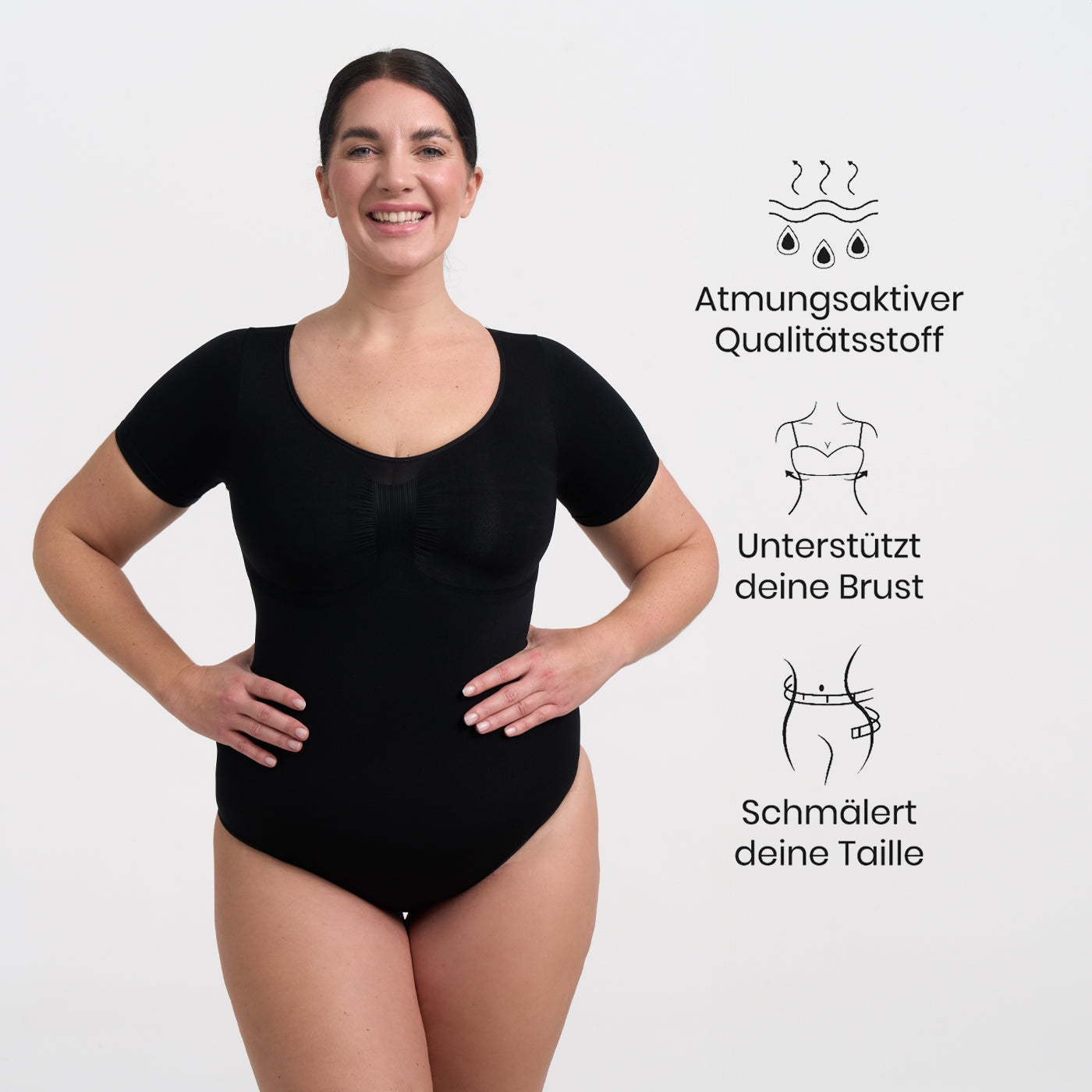 Bodysuit Sculpting Shapewear T-Shirt mit String