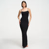 Vestido maxi de canalé con tirantes finos