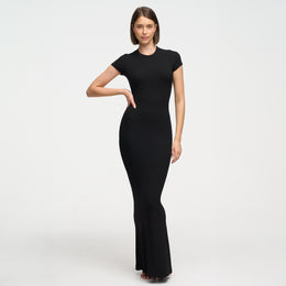 Vestido maxi de camiseta de canalé