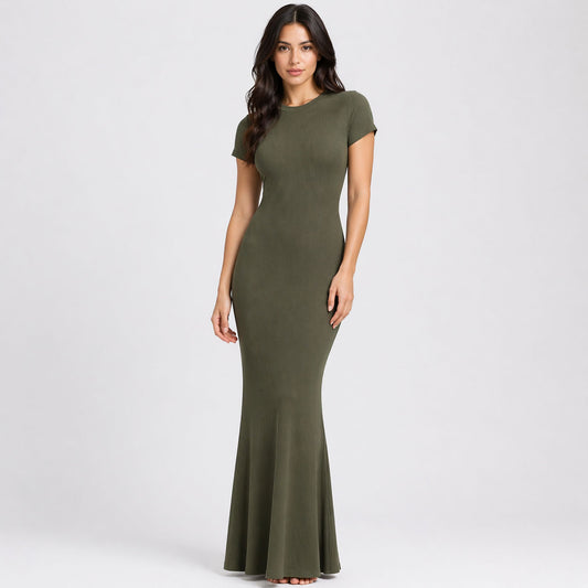 Ribbed T-Shirt Maxikleid