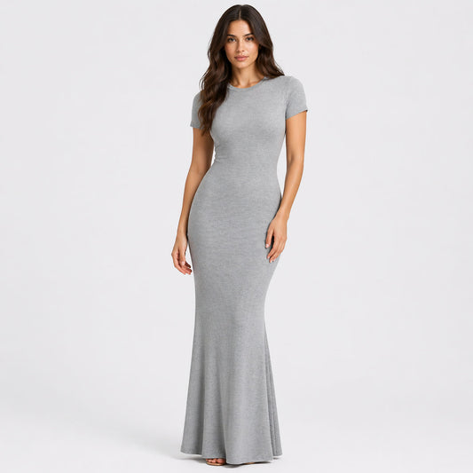 Ribbed T-Shirt Maxikleid