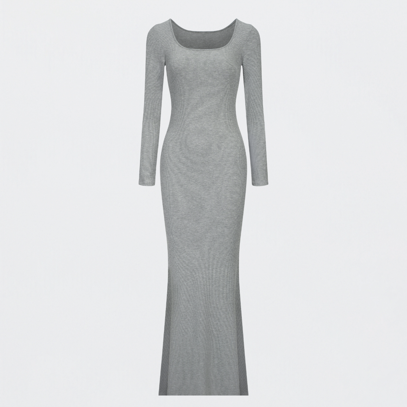 Ribbed Long Sleeve Maxikleid