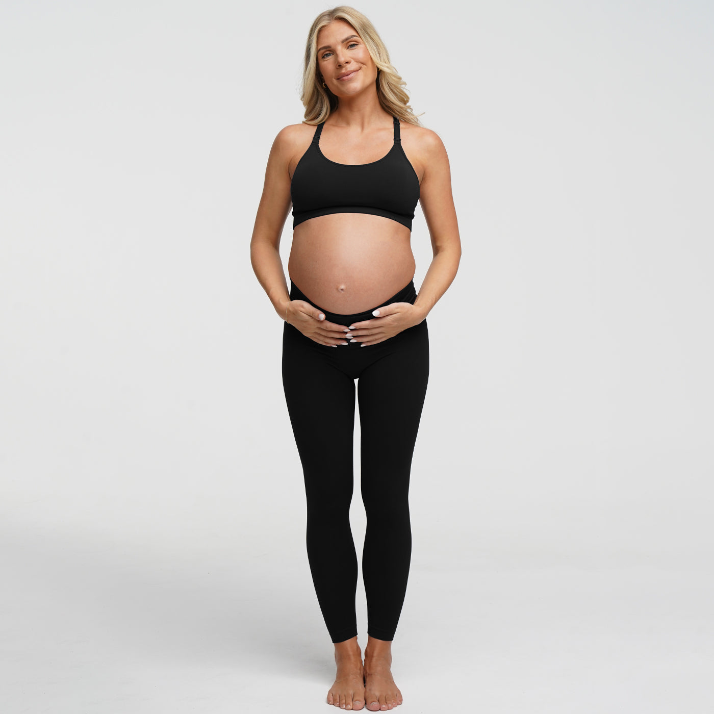 Seamless nursing bra with back support