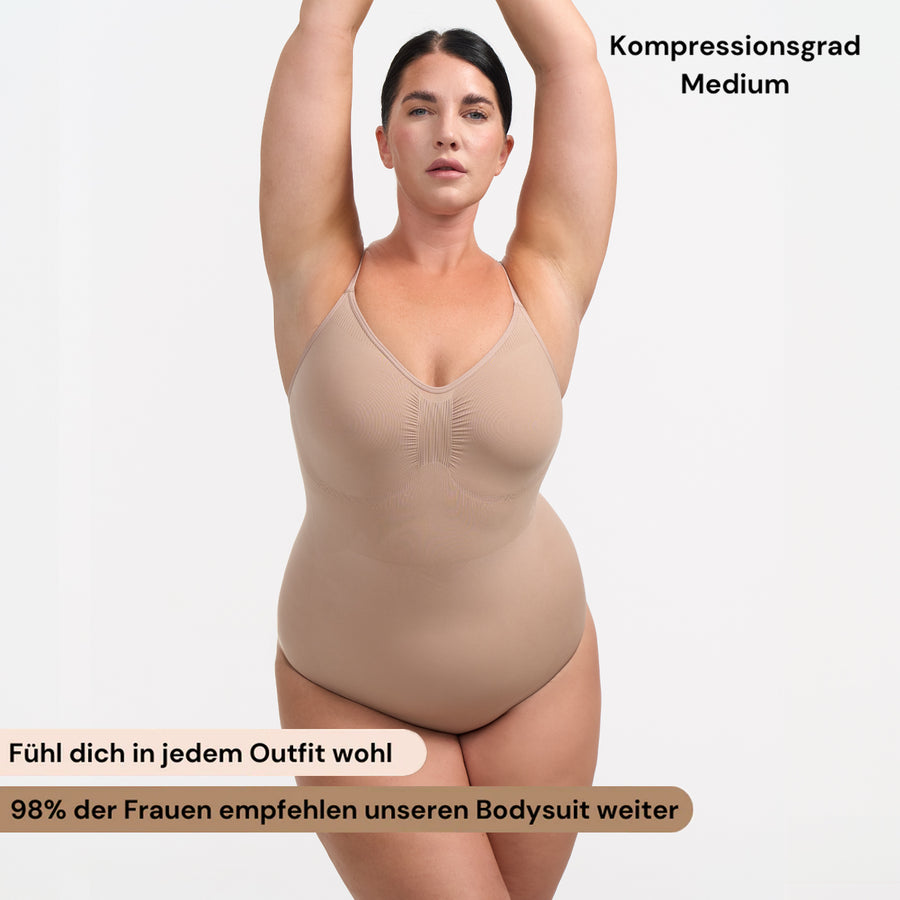 Women's Solid Zip Up Shapewear Bodysuit