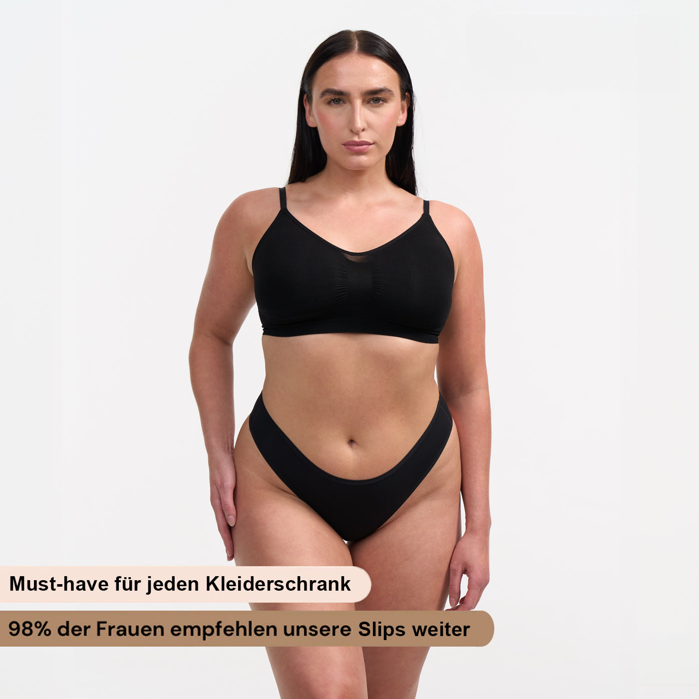 Das Model ist 1,73m groß und trägt Größe L.