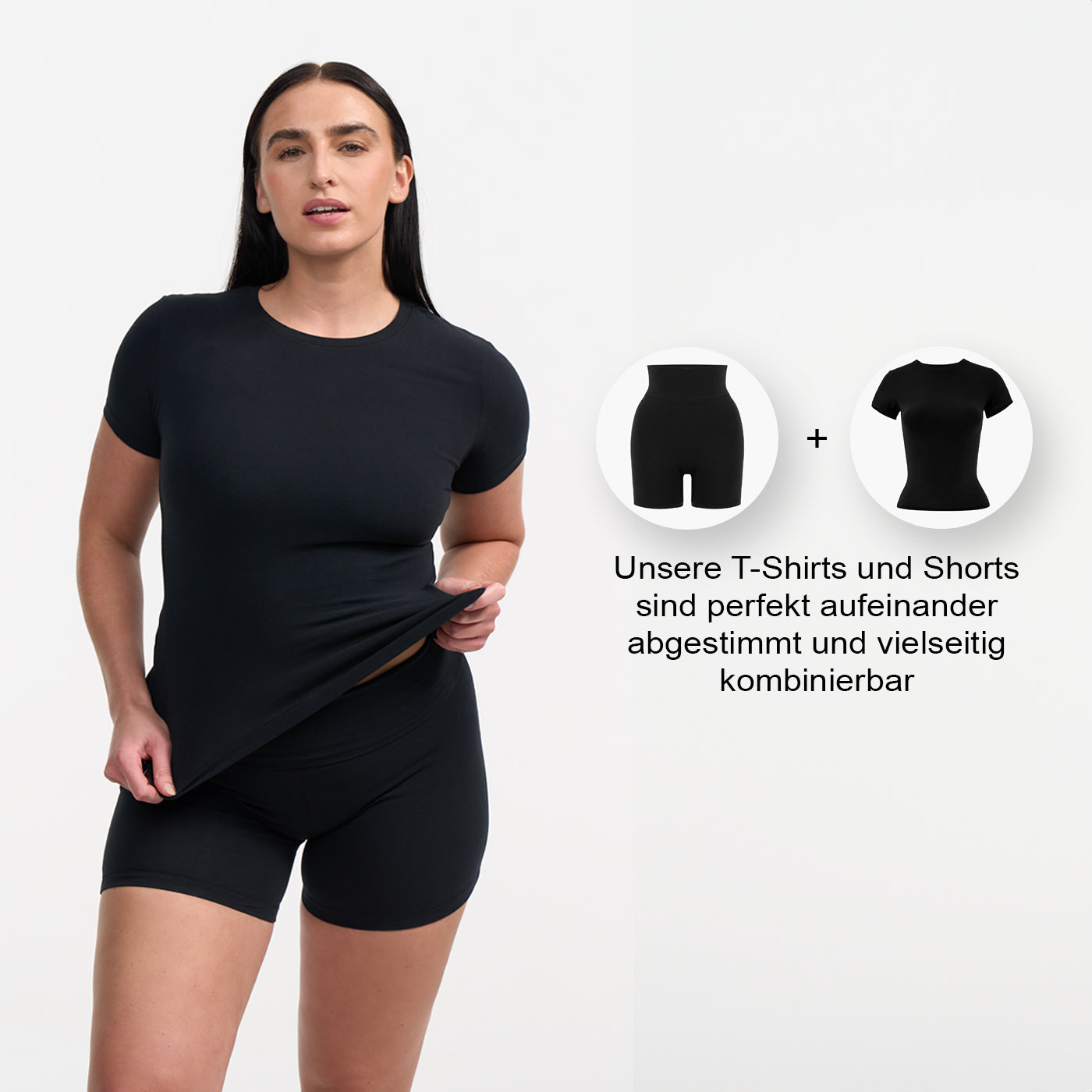 Das Model ist 1,73m groß und trägt Größe L.