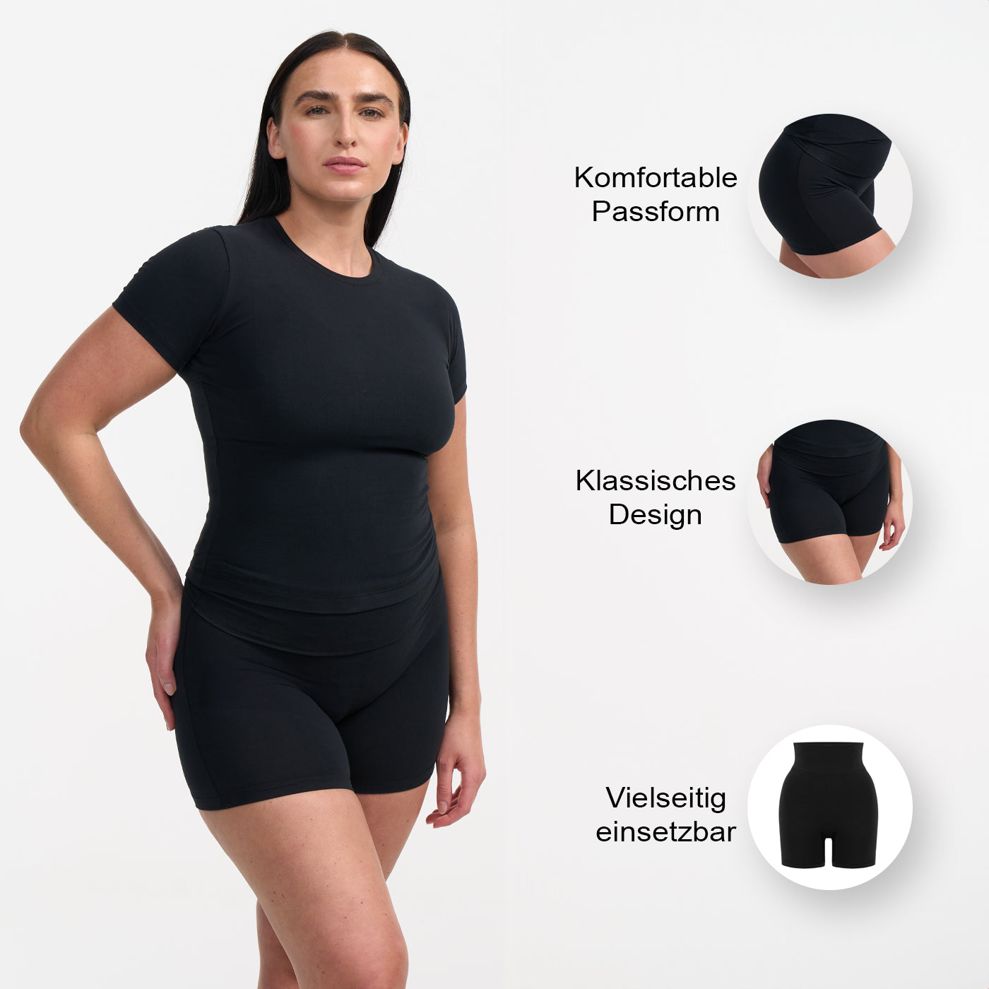 Das Model ist 1,73m groß und trägt Größe L.