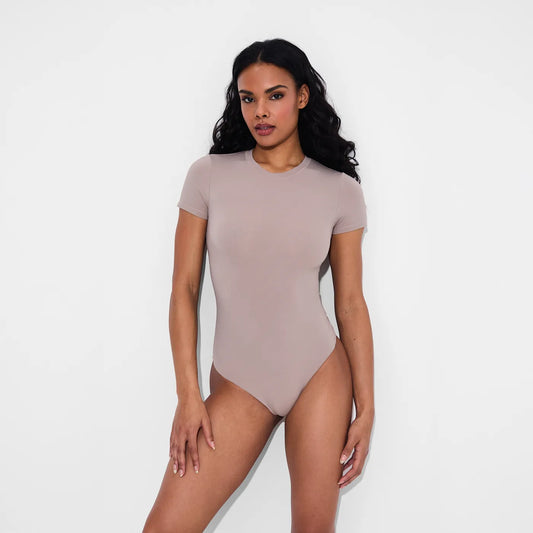 T-shirt-body met ronde hals