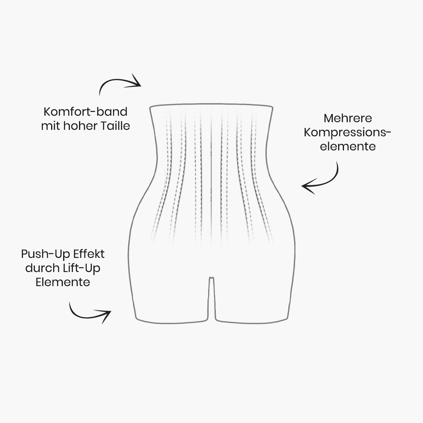 High-waisted shape shorts with butt lift and tummy support