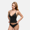 Top in pizzo con scollo profondo